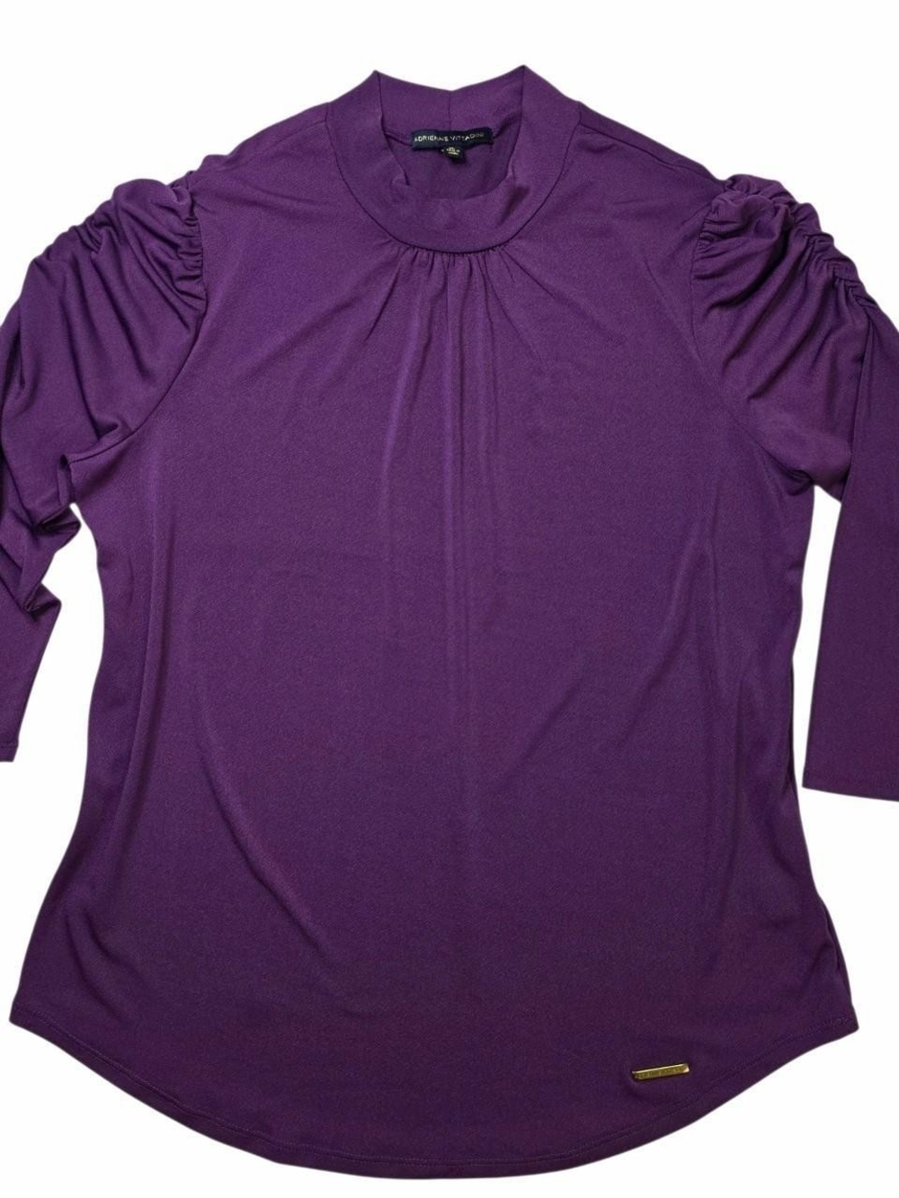 St. John Ruffled Shoulder Purple Women's Top-Size XL
